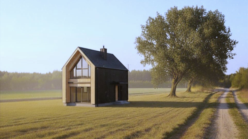 Domek drewniany - widok 1